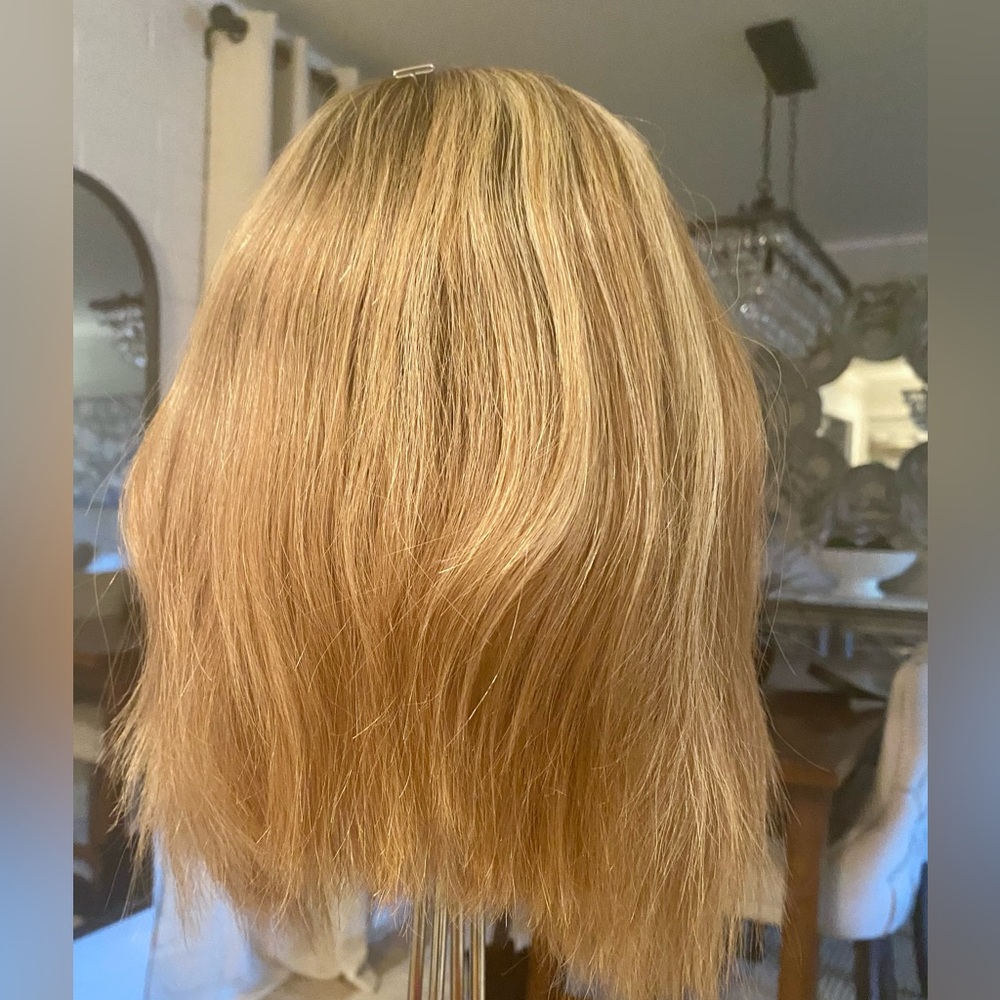 100% Uniwigs Remy Human Hair Topper Great condition! Rooted blonde - Picture 10 of 14